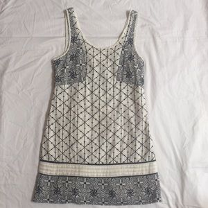 Free People White & Black Stitch Pattern Dress